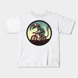 Humorous Cartoon Alien vs Predator Digital Design Kids T-Shirt